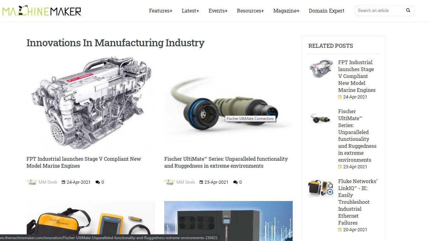 Best manufacturing innovations news by Machine Maker !