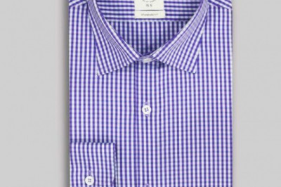 Blue Navy Plum &amp; White Check Shirt