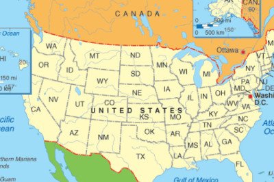 Free map of the 50 states of the United States of America