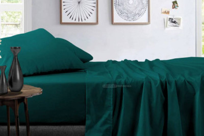 Delightful Pure Cotton Teal Bed Sheets
